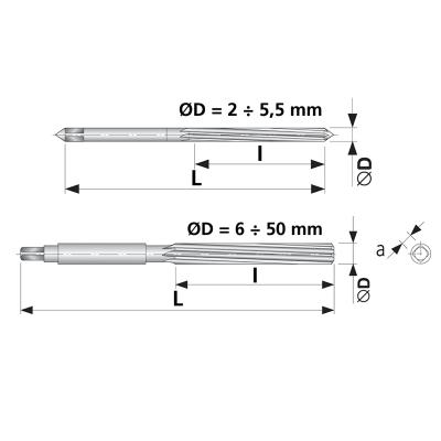 Håndrival Ø2 HSS H7 DIN 206 Form B